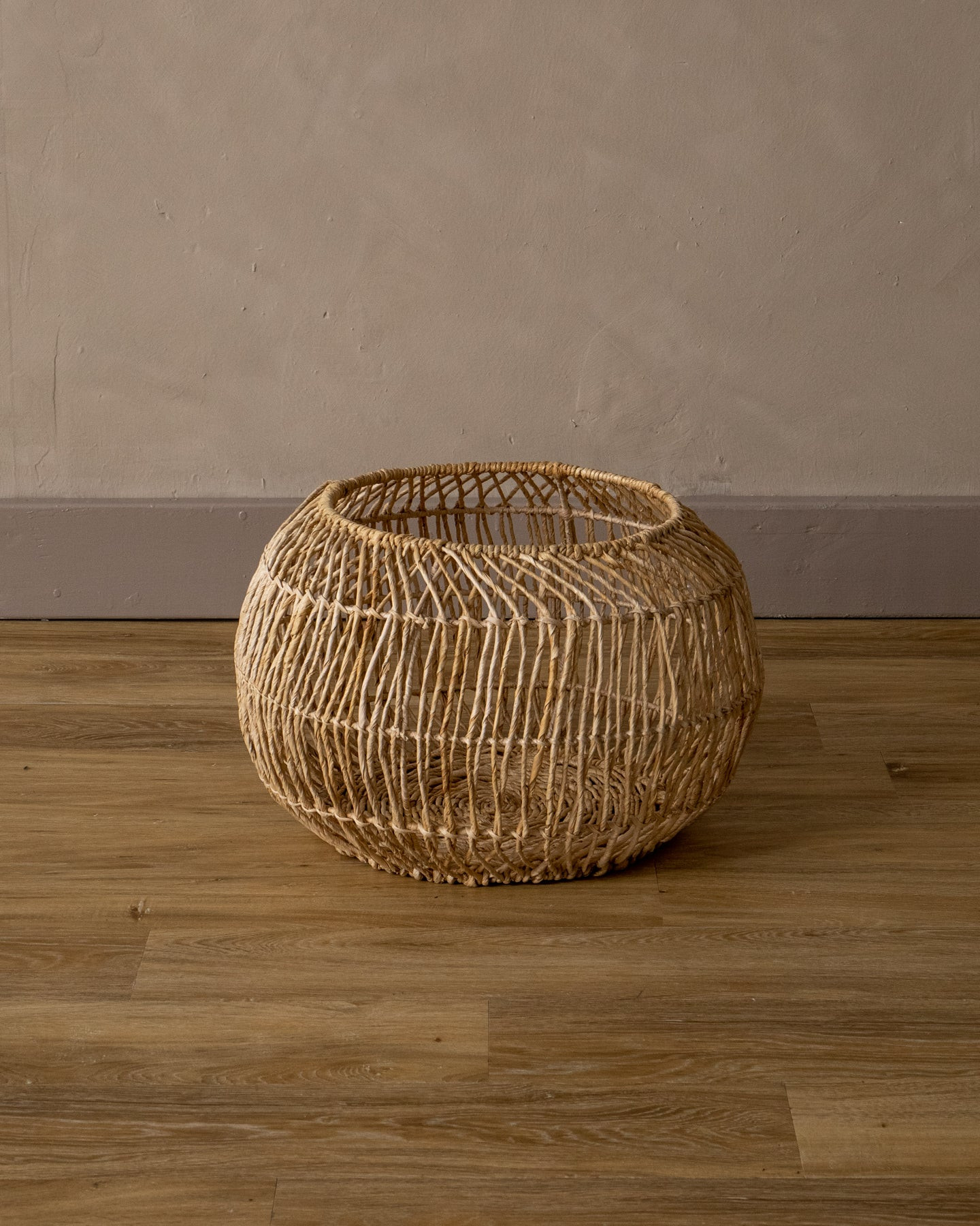 Round Woven Basket | The Vintage Rug Shop