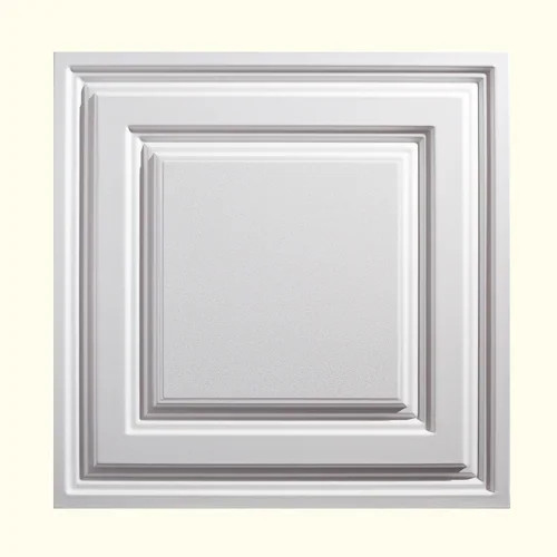 Genesis (Common: 24-in x 24-in; Actual: 23.75-in x 23.75-in) Icon Relief White Textured 15/16-in ... | Lowe's