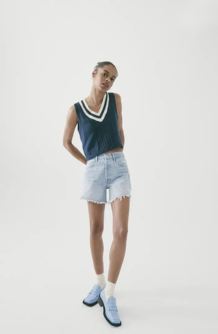 Parker Long High Waist Cutoff Denim Shorts | Nordstrom