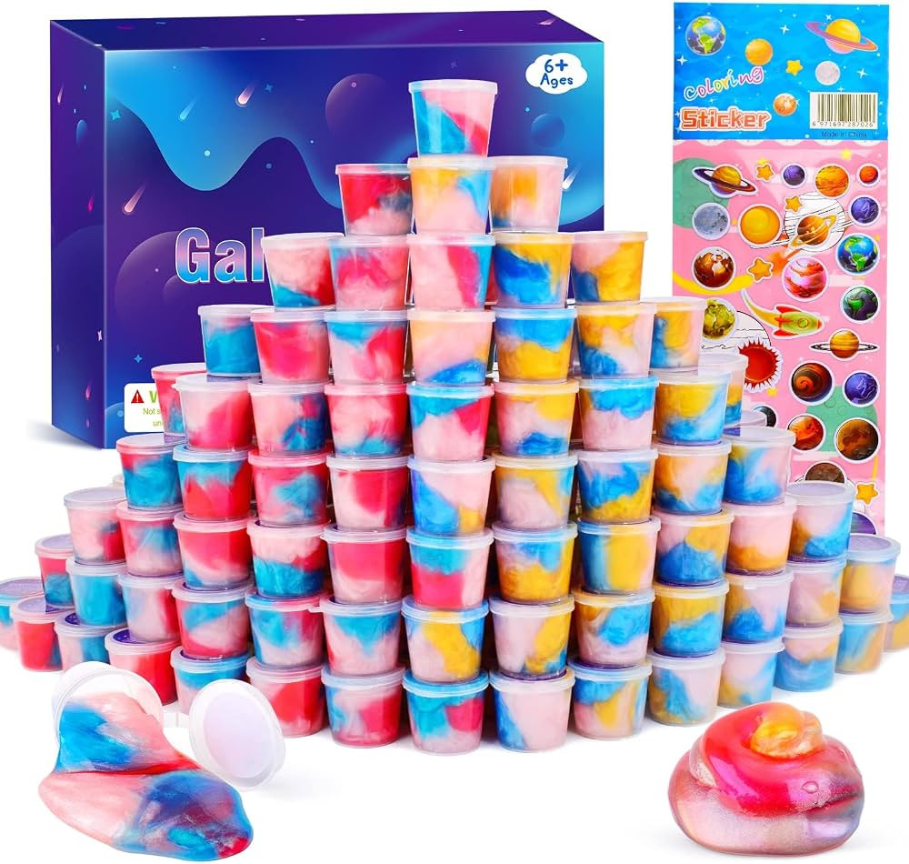 70 Pack Galaxy Slime, Super Mini Slime Kit, Funny Clear Slimes for Girls and Boys Slime, Party Favors Birthday Gifts, Classroom Prizes, Valentines, Easter and Christmas Slime Stress Relief Toys | Amazon (US)