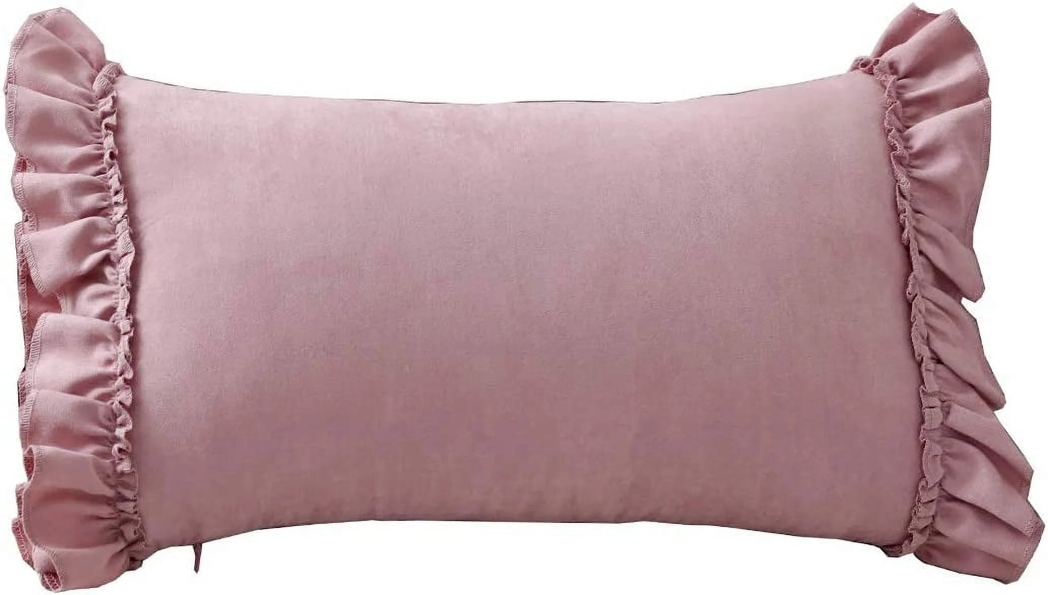 Nvzi Farmhouse Ruffles Throw Pillow Cover Super Soft Suede Decorative Lumbar Cushion Case Pillowc... | Walmart (US)