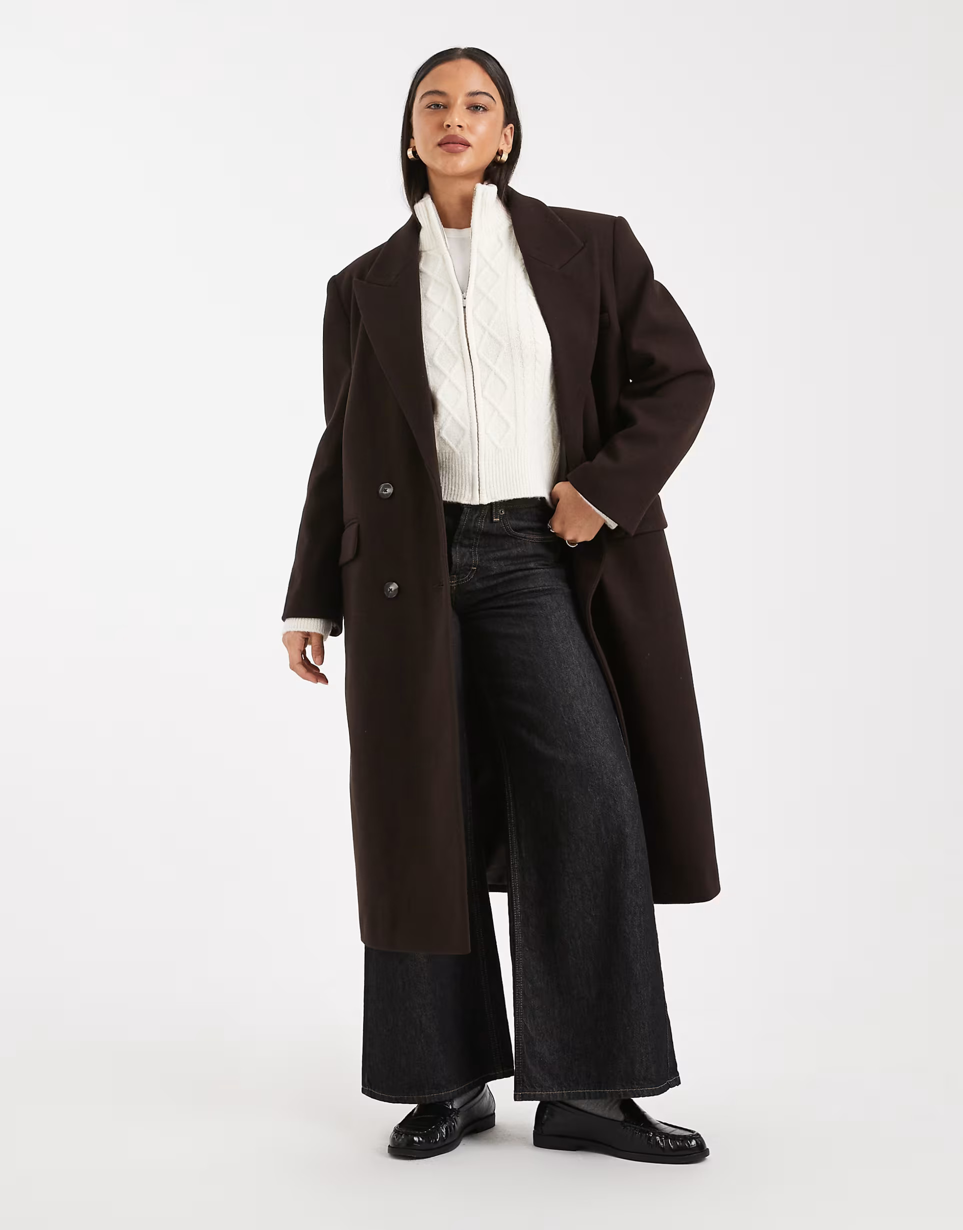 ASOS DESIGN oversized dad coat in chocolate | ASOS | ASOS (Global)
