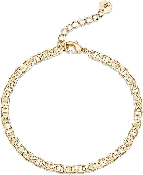 PAVOI 14K Gold Plated Beaded Cuban Cubic Zirconia Simulated Diamond Station Infinity Chain Bracel... | Amazon (US)