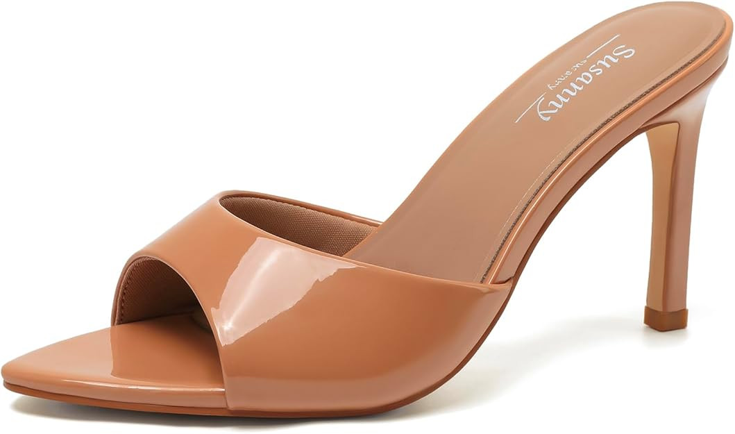 Susanny Women's Sandals Heels Mule High Heels Pointed Open Toe Sandals Sexy Slip on Heeled Summer... | Amazon (US)