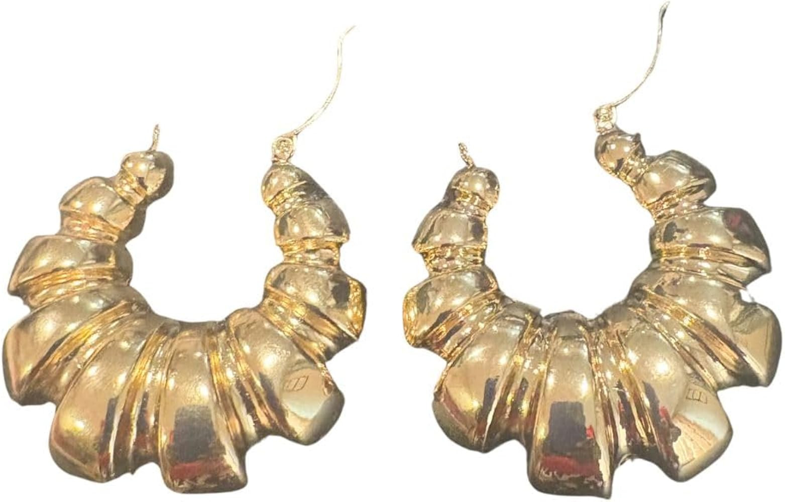 Fashionable Thick Metallic Finish Hoop Earrings. | Amazon (US)