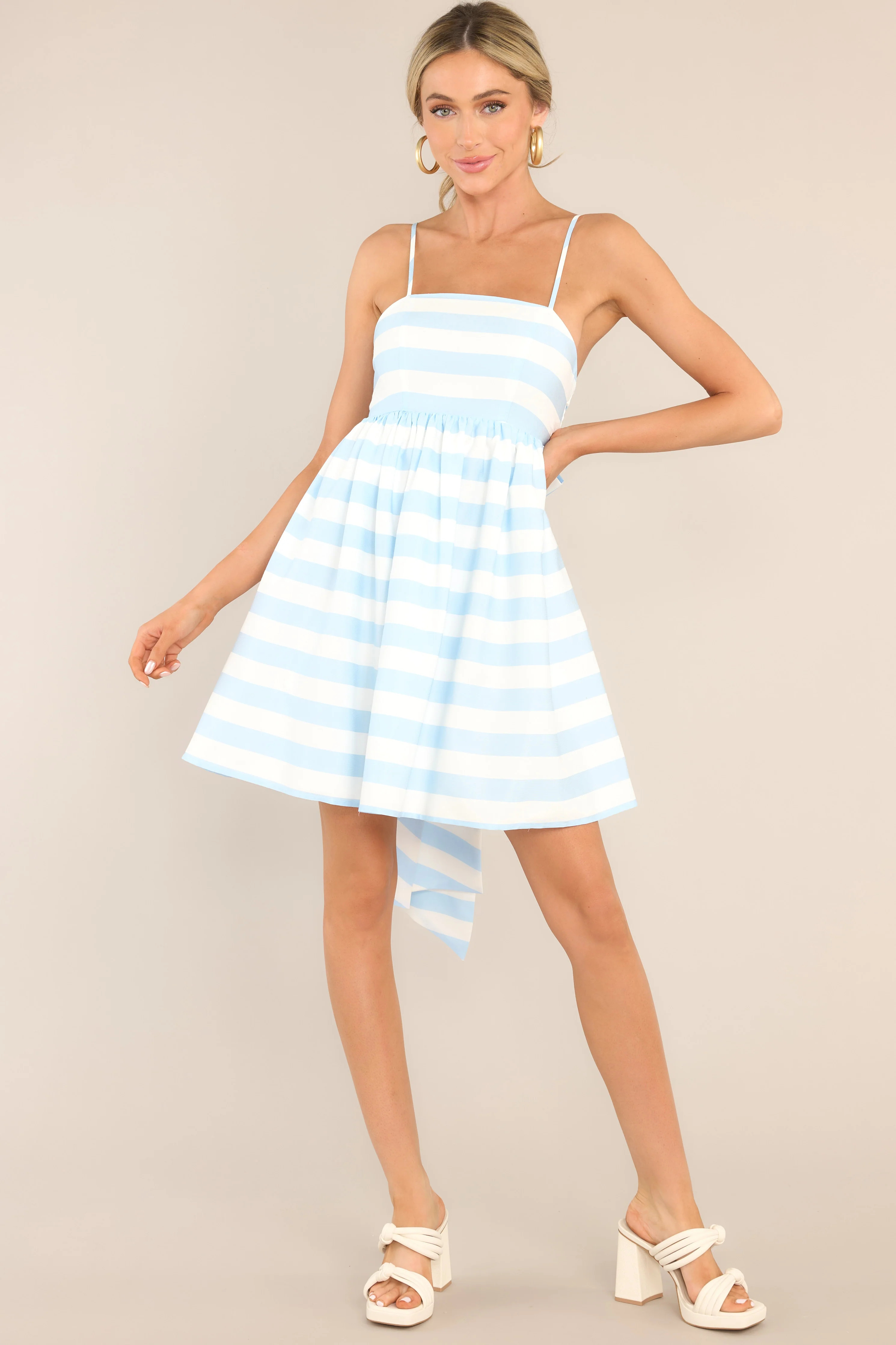 Dearest Darling Blue Stripe Dress | Red Dress 