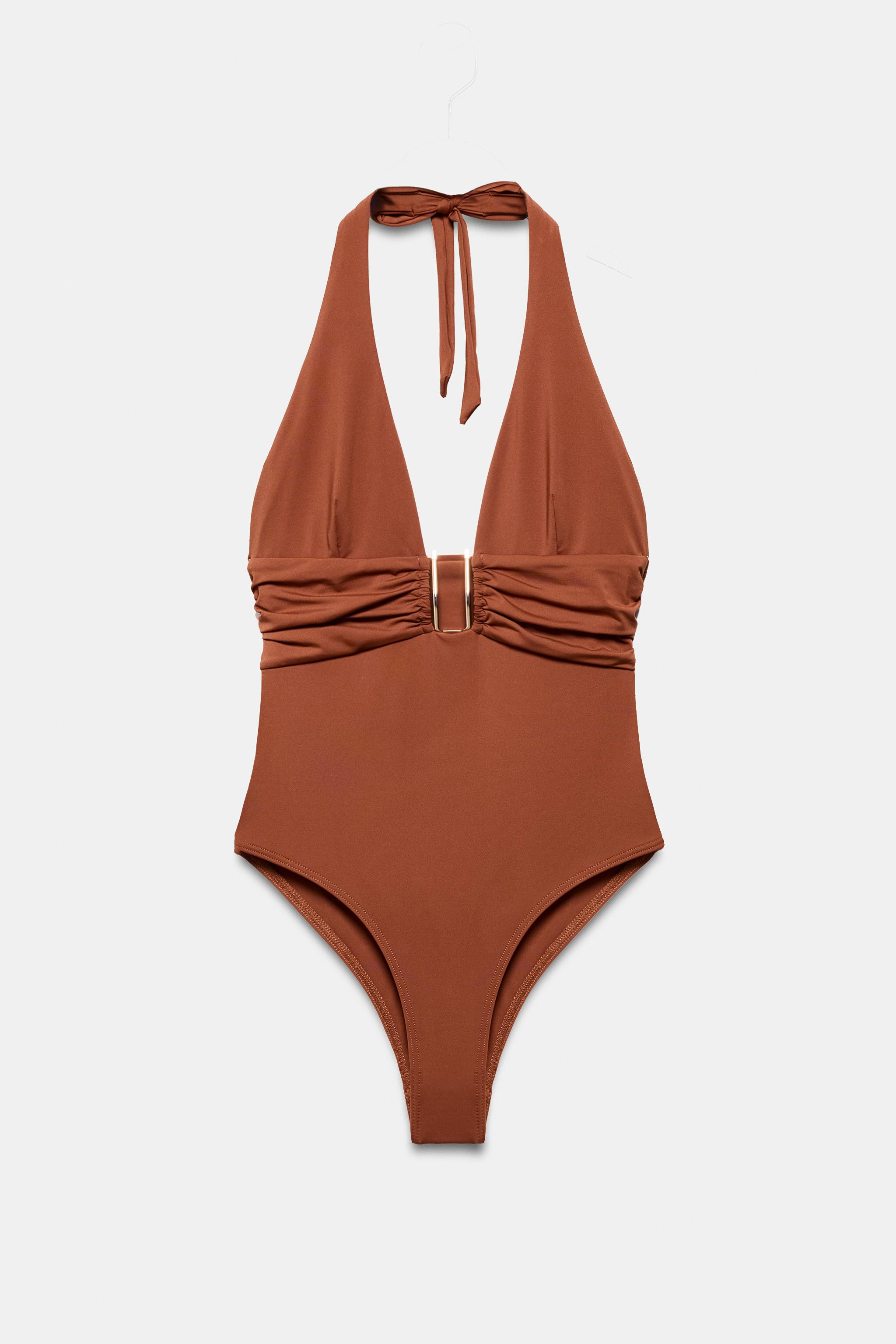HALTER NECK SWIMSUIT WITH METAL PIECE | Zara Canada