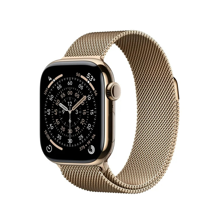 Apple Watch Series 11 [GPS + Cellular 42mm] Smartwatch with Gold Titanium Case with Gold Milanese... | Walmart (US)