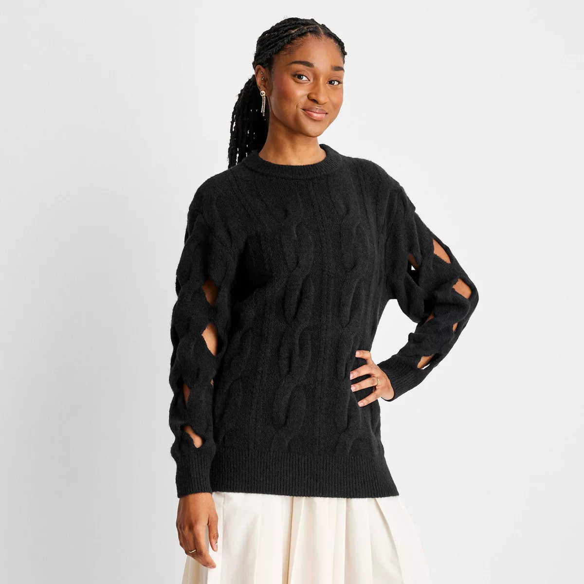Women's Open Diamond Stitch Wool Sweater - Future Collective™ with Reese Blutstein | Target