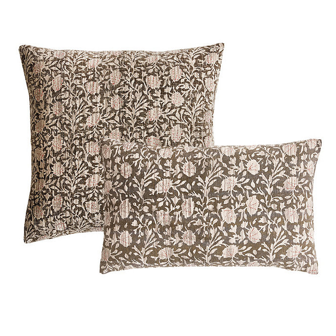Anouk Block Print Cotton Throw Pillow Cover & Insert | Ballard Designs, Inc.