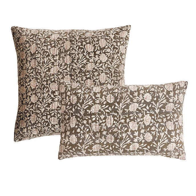 Anouk Block Print Cotton Throw Pillow Cover & Insert | Ballard Designs, Inc.