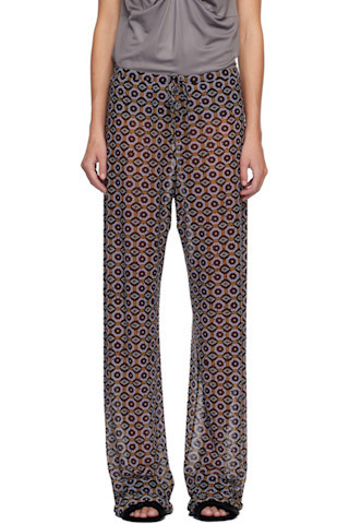 Brown & Purple Embellished Jersey Trousers | SSENSE