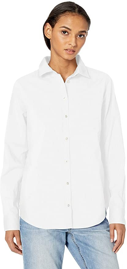 Amazon Essentials Women's Classic-Fit Long Sleeve Button Down Poplin Shirt | Amazon (US)