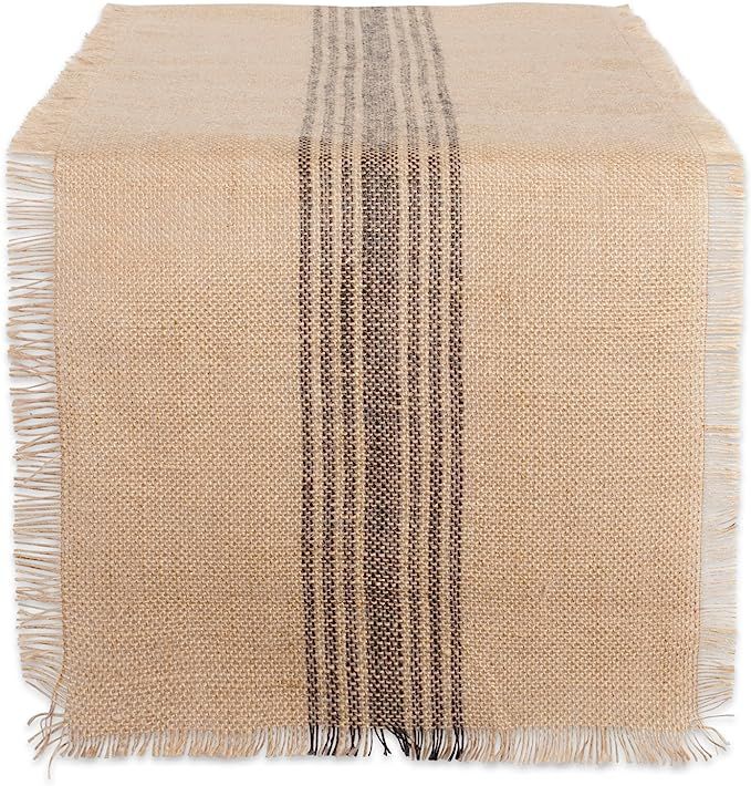 DII Jute Burlap Collection Kitchen Tabletop, Table Runner, 14x72, Middle Stripe Gray | Amazon (US)