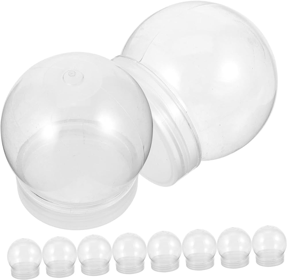 FUNOMOCYA 10pcs DIY Snow Globe Globes for Adults Round Light Bulbs Snow Globes for Cake Dome Cove... | Amazon (US)