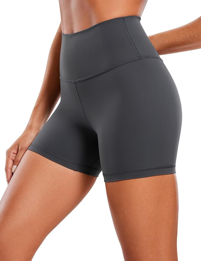CRZ YOGA Women's Naked Feeling Biker Shorts - 4 Inches High Waist Yoga Workout Running Gym Spande... | Amazon (US)