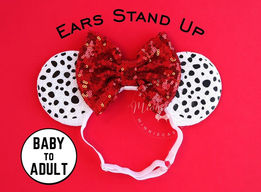 Dalmatian Mickey Ears, Mickey Ears, Adult Minnie Ears, Minnie Ears, Cruella Mouse Ears, Mickey Ea... | Etsy (US)