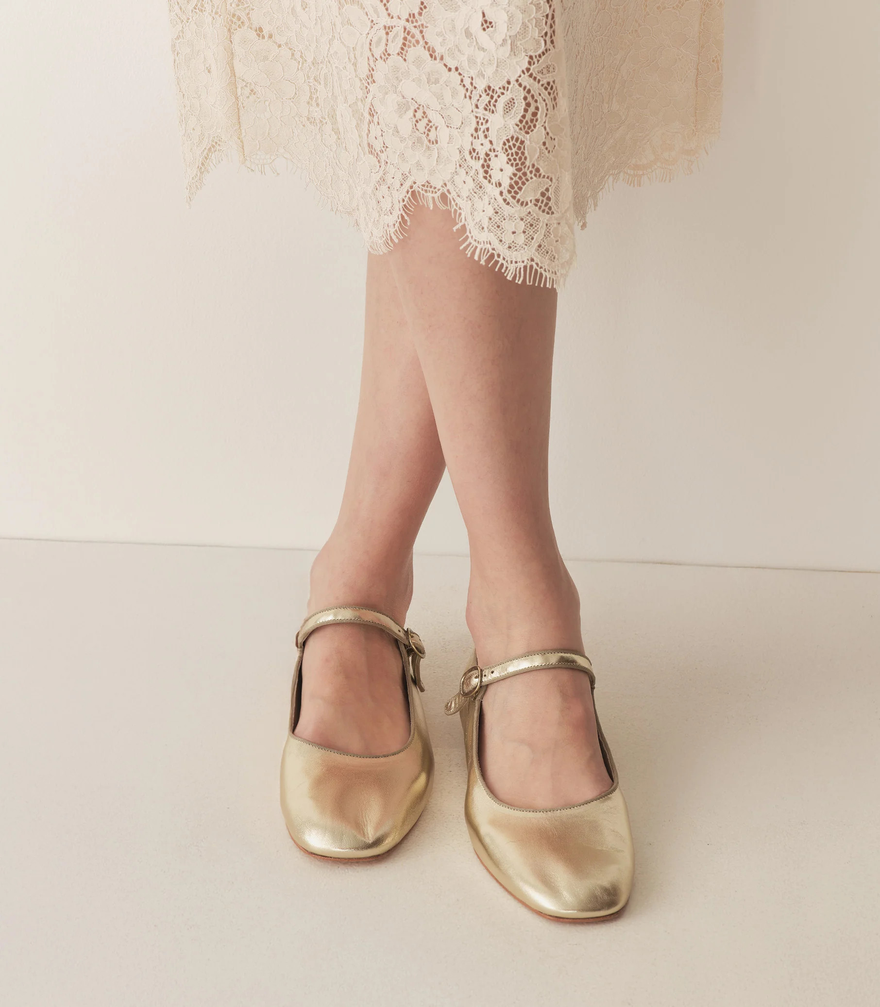 Mary Jane Slipper - Platinum Metallic Nappa | DÔEN | DOEN