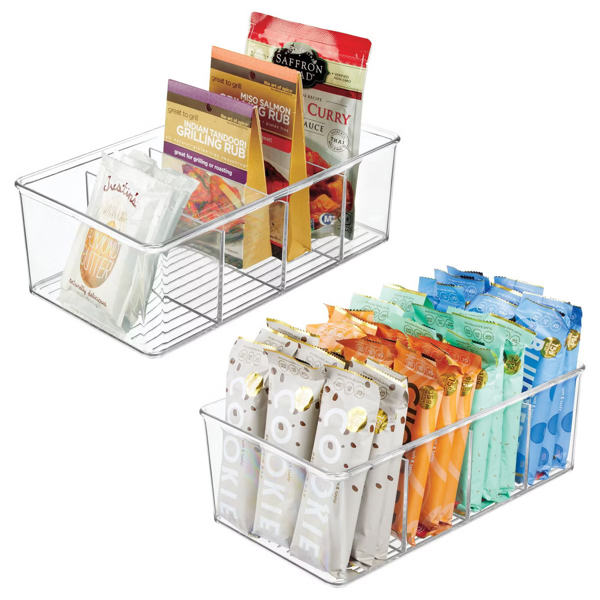 mDesign Plastic Kitchen Pantry Food Storage Organizer Bin, 2 Pack | Target