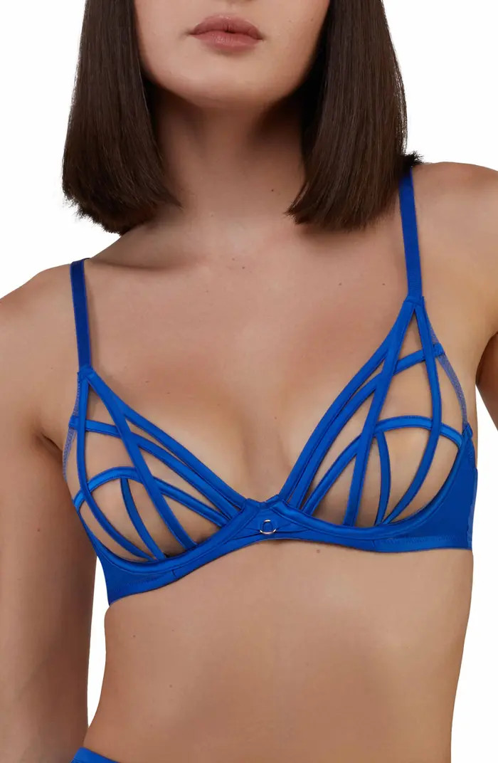 Playful Promises Ramona Illusion Mesh Underwire Plunge Bra | Nordstrom | Nordstrom