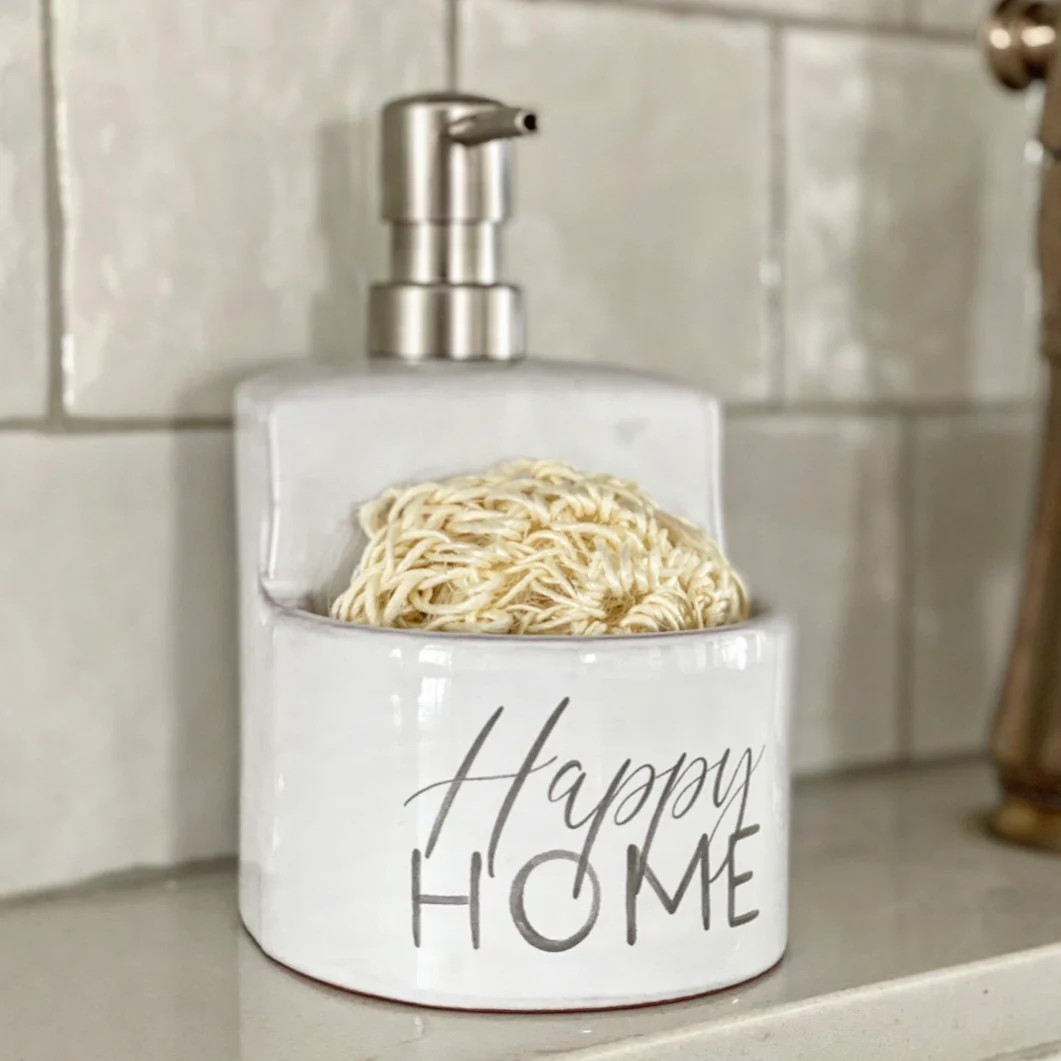 Happy Home Soap Dispenser w/Sponge | Interior Delights