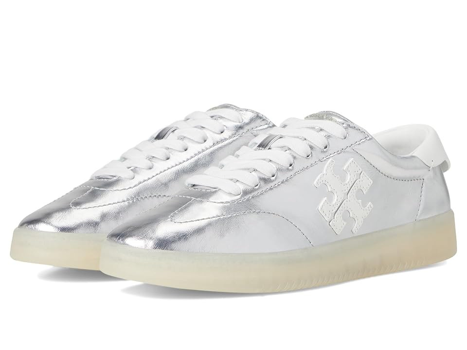 Tory Burch Phoenix Sneakers Women's Shoes Silver/Bianco/Bianco : 7 M, Suede | Zappos