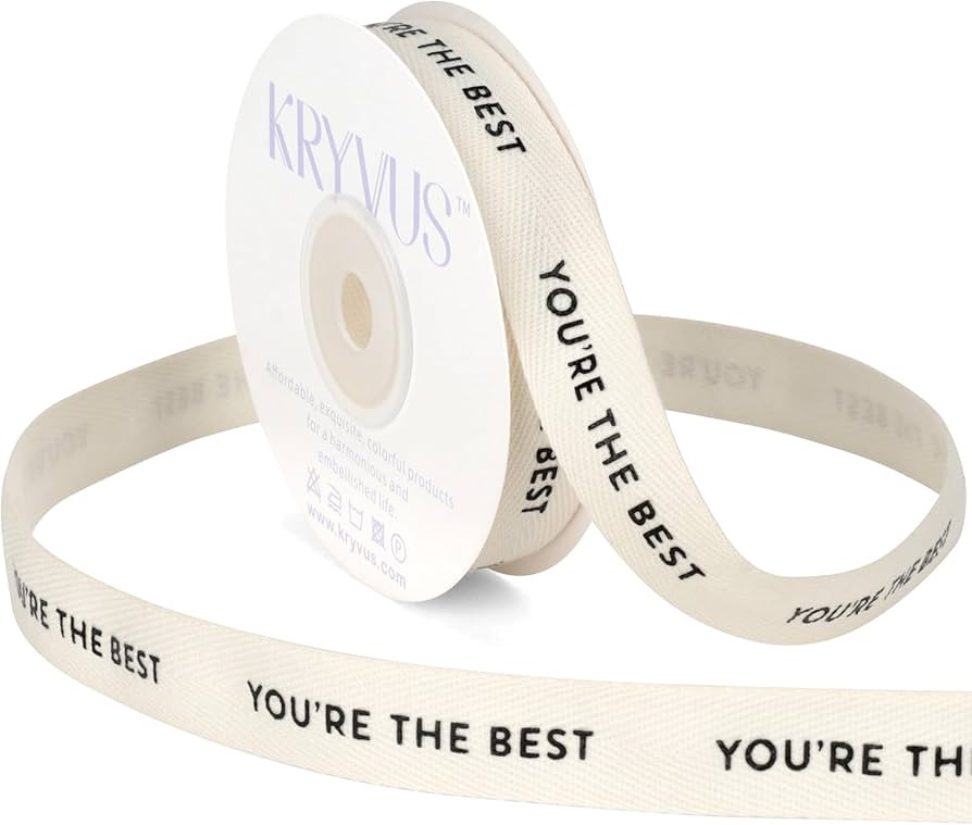 You're The Best Ribbon - 5/8 Inch x 12 Yards Natural Twill Tape Ribbon, Cotton Herringbone Ribbon... | Amazon (US)