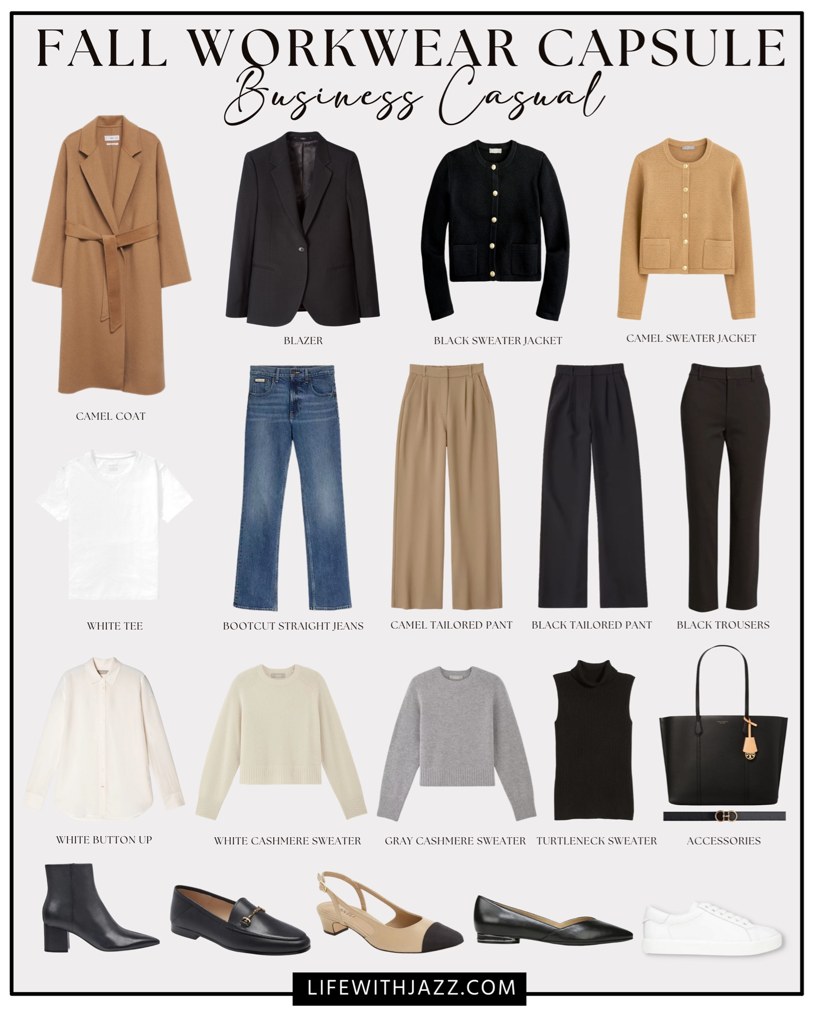 Fall Business casual capsule 

Workwear / fall work outfit / trousers / coat / blazer / cashmere sweater / loafers 

#LTKSeasonal #LTKworkwear
