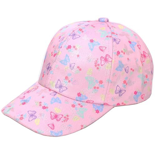 Julerwoo Kids Girls Pink Baseball Cap Cute Butterfly Printed Sun Hats (Butterfly) | Amazon (US)