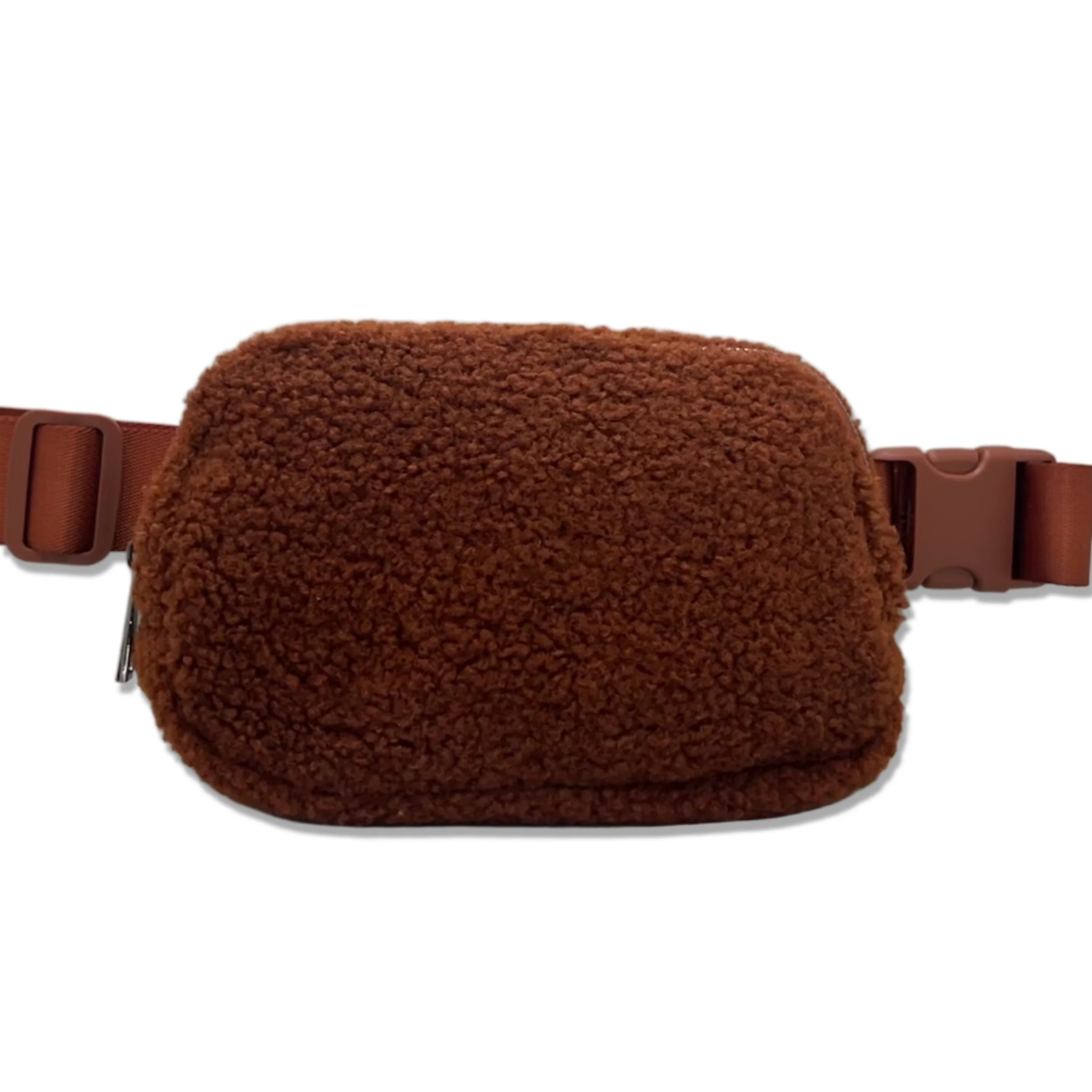 Boutique Sherpa, Fleece Belt Bag & Fanny Pack - Adjustable, Cross-body Bag, Dark Brown | Walmart (US)