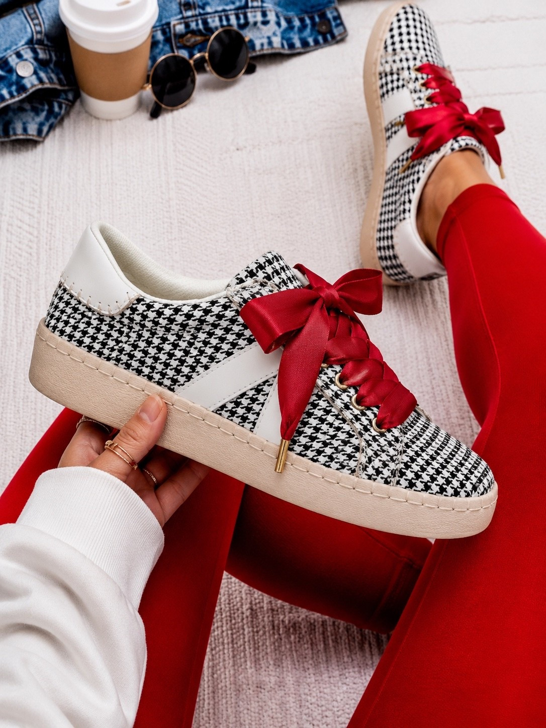 🚨 SPORTS MOMS… THIS ONE IS FOR YOU! 🚨🏈❤️🖤

I know, I know… don’t say it… 😭

But football season and back-to-school season will be here before we know it! 📣🏈🍂

And when I saw this houndstooth sneaker with the red ribbon laces, I immediately thought GAME DAY. ❤️🖤

Alabama fans… 👀
Nebraska fans… 👀
Red and black teams everywhere… 👀

This shoe is giving all the sports mom energy. The houndstooth is classic, the red ribbon adds the cutest feminine touch, and it’s the perfect way to support your team without wearing a giant jersey every weekend. 😂

Picture it with:
❤️ Black leggings
🖤 A team tee
❤️ A cute hat
🖤 Coffee in hand
❤️ Sitting at the football field all day

It’s giving cute sports mom, not stressed sports mom. 😜

👇 Tell me below 👇

What team colors are you cheering for this fall? 🏈📣

And if you need these for game day season, comment GAME DAY and I’ll send you the link! #gameday #sportsmom

#LTKmomlife #LTKOver40 #LTKActive