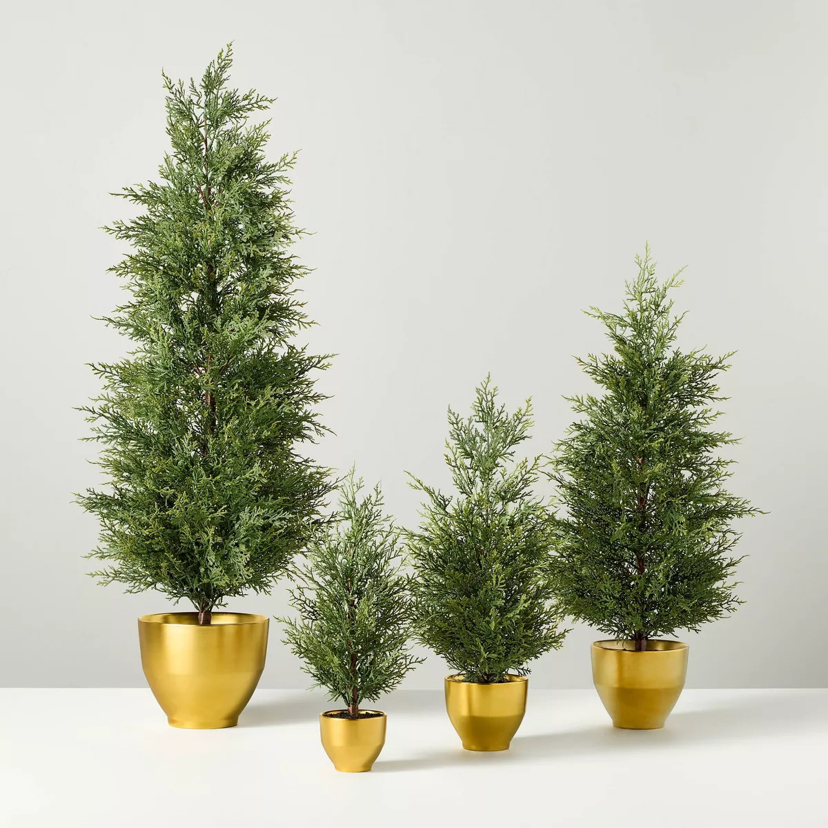 30" Faux Cypress Tree in Brass Porch Pot - Hearth & Hand™ with Magnolia | Target