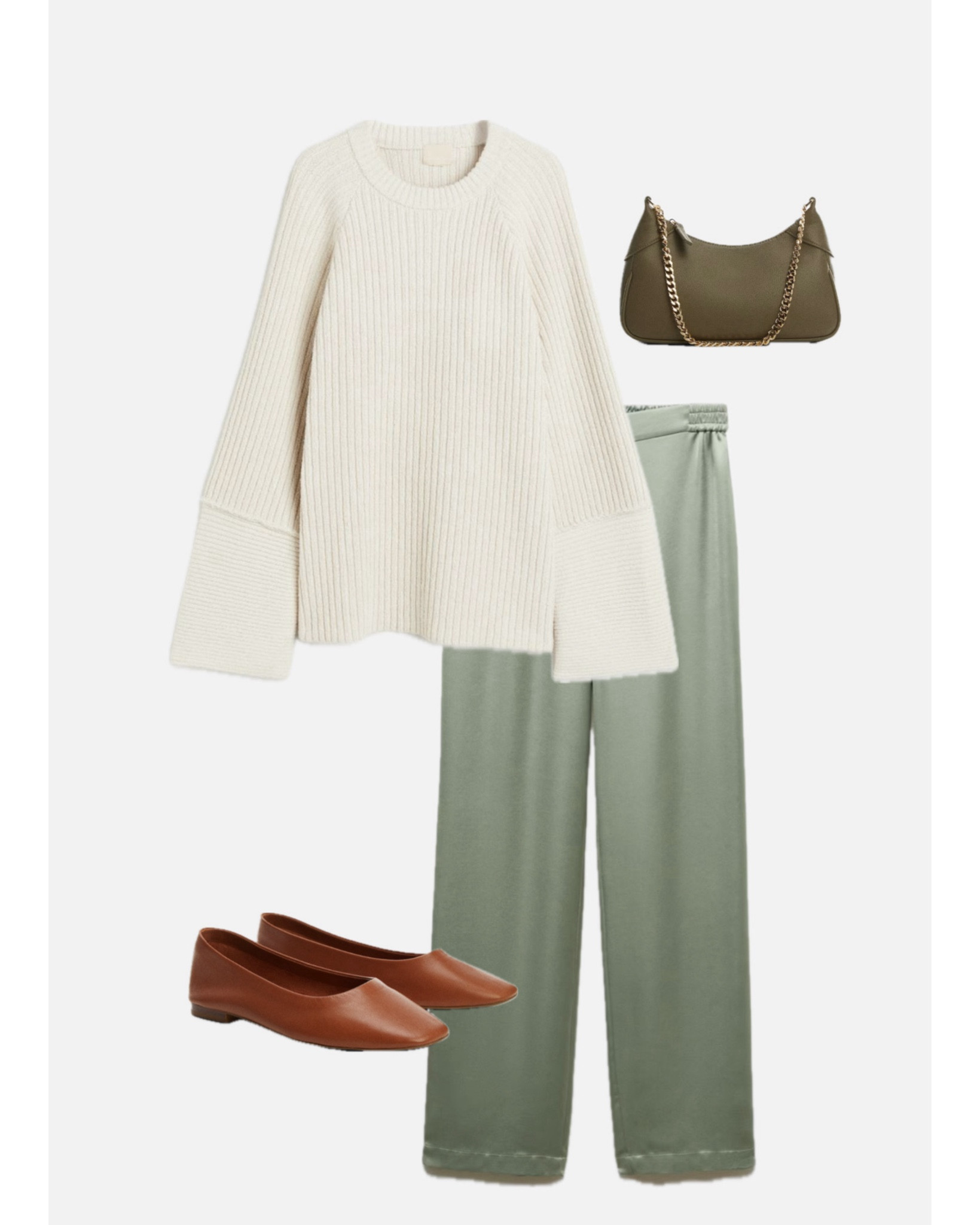 Satin pants outfit idea ✨