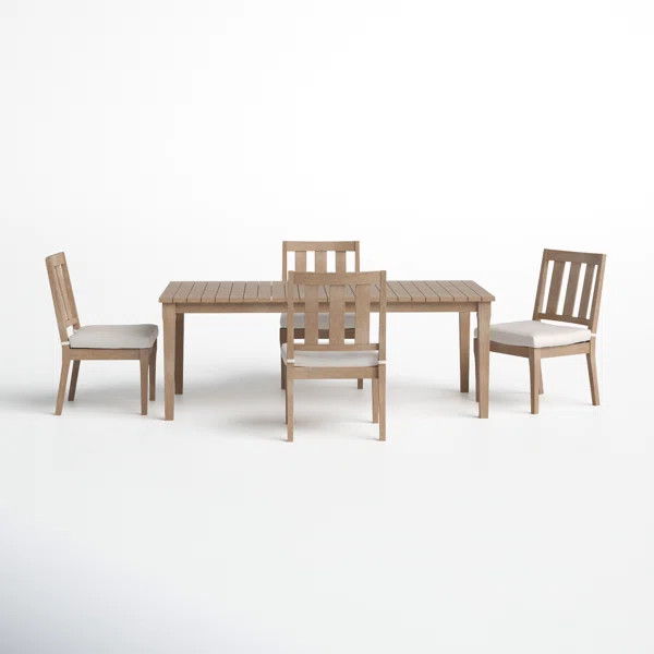 Samya 81.4'' Rectangular 4 - Person Outdoor Dining Set with Cushions | Wayfair North America
