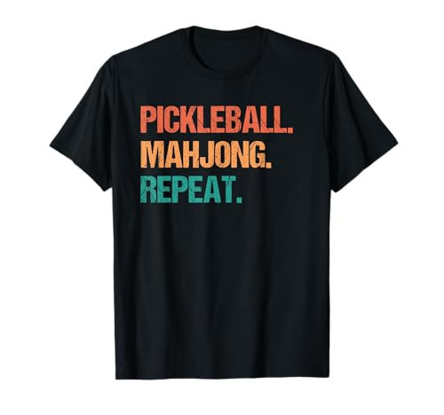 Pickleball Mahjong Repeat Funny T-Shirt | Amazon (US)