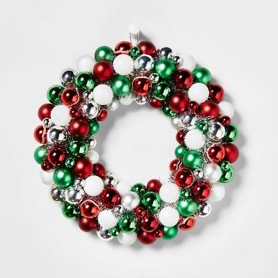 15in Shatterproof Wreath Red/Green/White - Wondershop&#8482; | Target