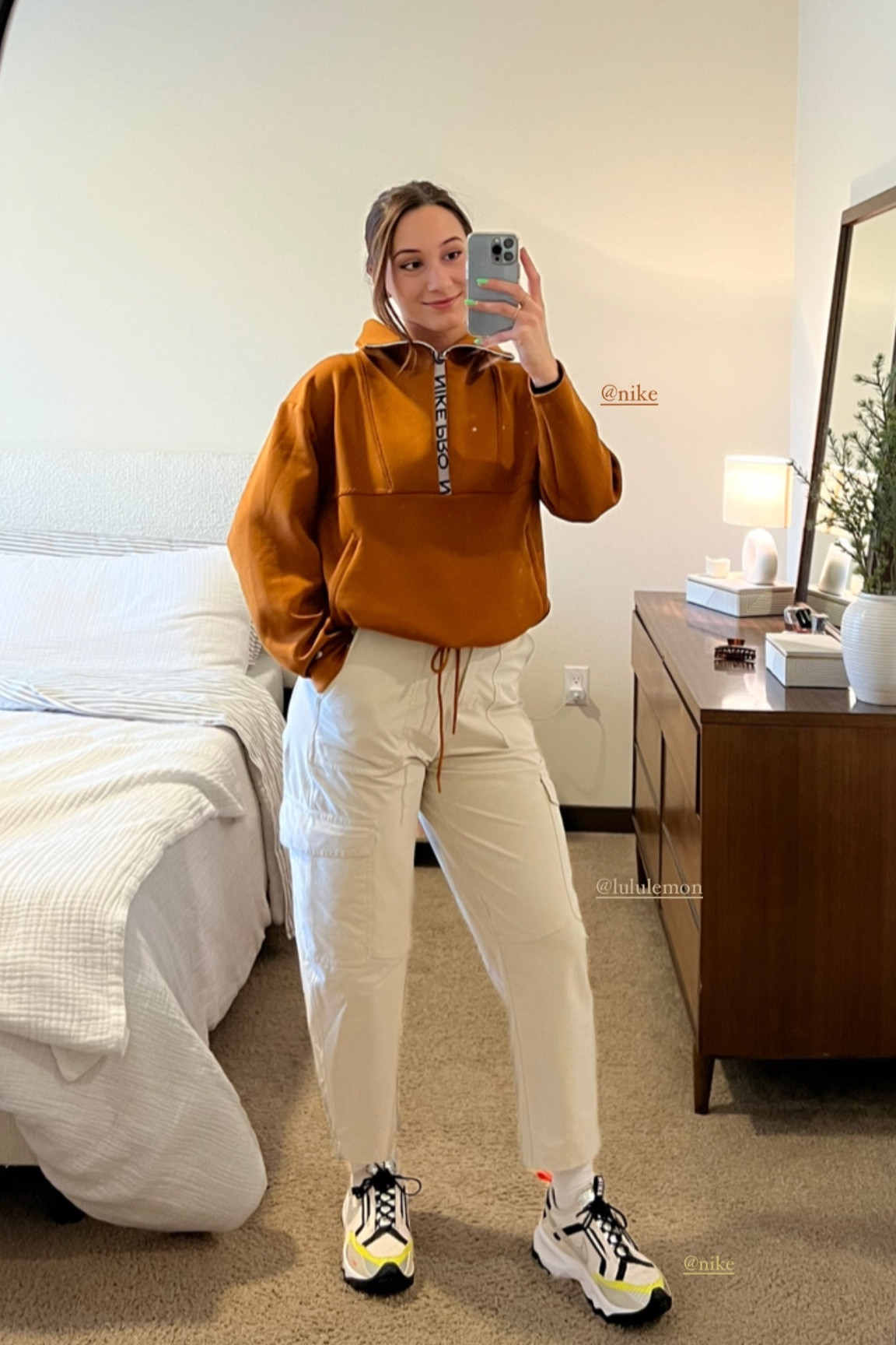 Nike pro half zip lululemon cargos chunky tennis shoe athleisure casual 

#LTKstyletip #LTKfit #LTKunder100