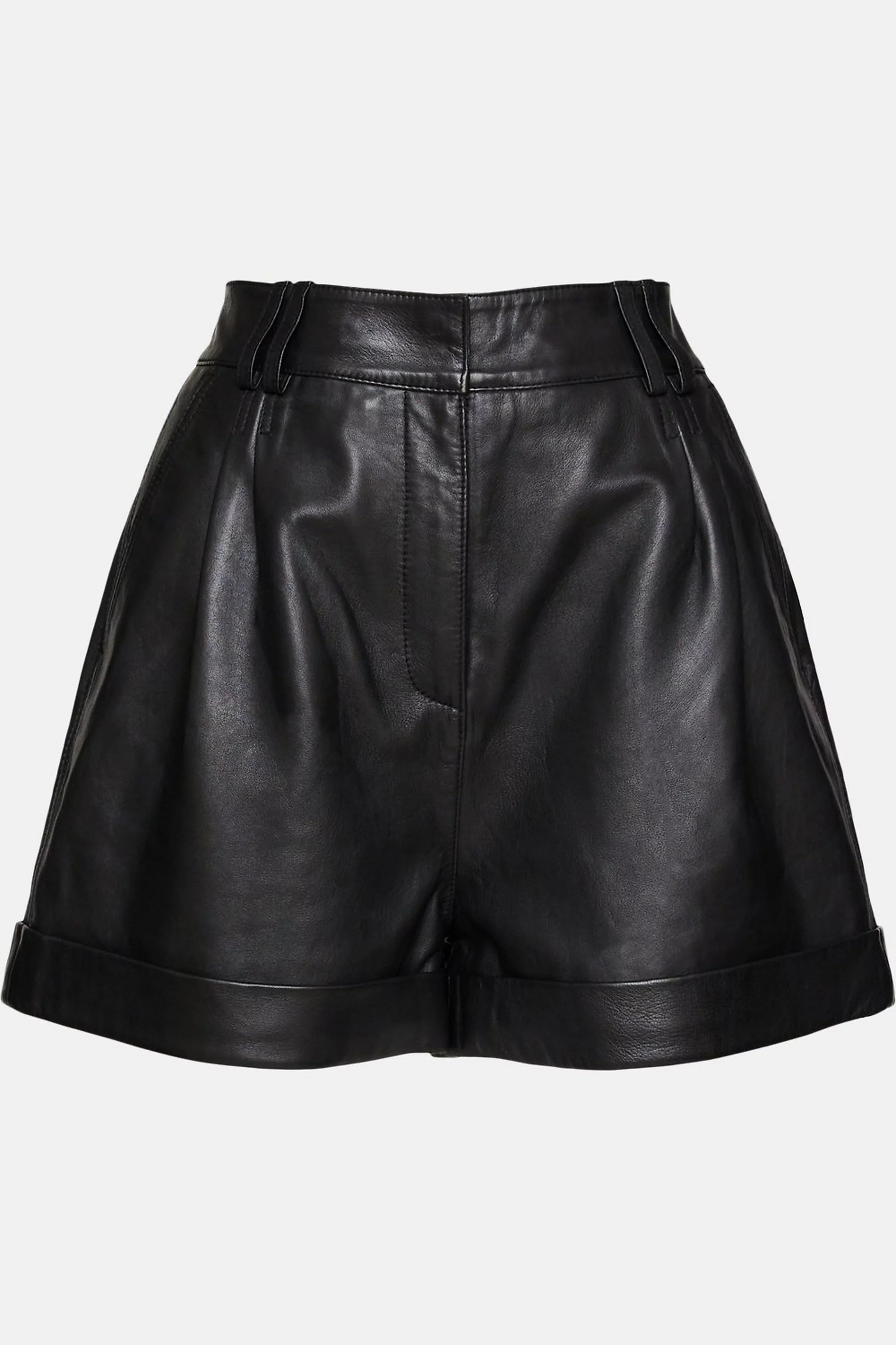 Real Leather Turn Up Shorts | Warehouse UK & IE