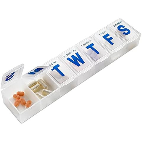 EZY DOSE Weekly (7-Day) Pill Organizer, Vitamin Case and Medicine Box, Clear Lids, 2X-Large | Amazon (US)