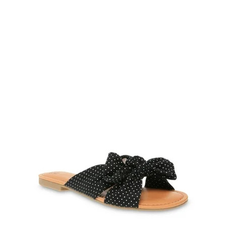 Time and Tru Women’s Polka Dot Bow Slide Sandals | Walmart (US)