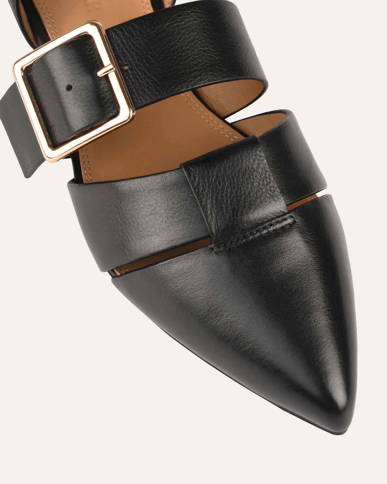 CARLA DRESS FLATS BLACK LEATHER | Jo Mercer (AU)