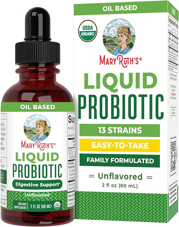MARYRUTH'S Organics Liquid Probiotic for Ages 4+ | 2 Billion CFU | 13 Probiotic Strains | Gut Hea... | Amazon (US)