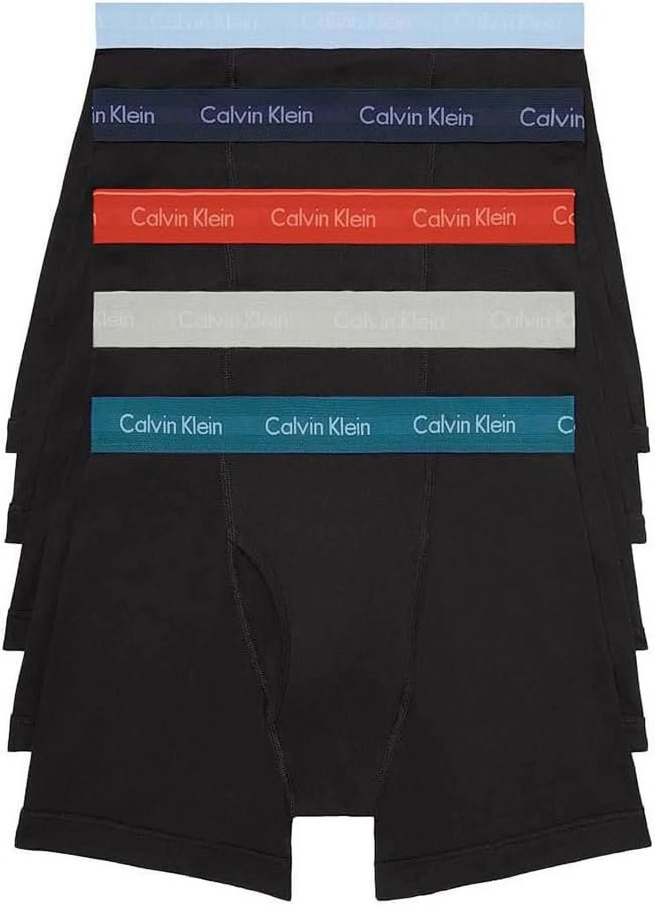 Calvin Klein Men's Cotton Classics 5-Pack Boxer Brief, Black Atlantic Cinnabar/Grey Heather/Bel A... | Walmart (US)
