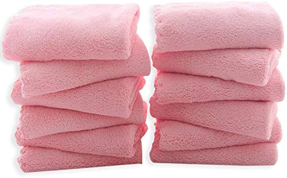 12 Pack Premium Washcloths Set - Quick Drying - Soft Microfiber Coral Velvet Highly Absorbent Was... | Amazon (US)