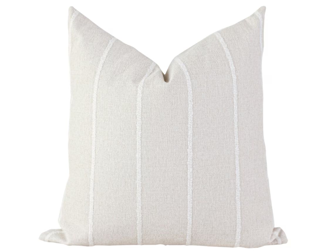 White Pillow Cover, 20x20 Pillow Cover, Cream Pillow Cover, White Throw Pillow, White Textured Pi... | Etsy (US)