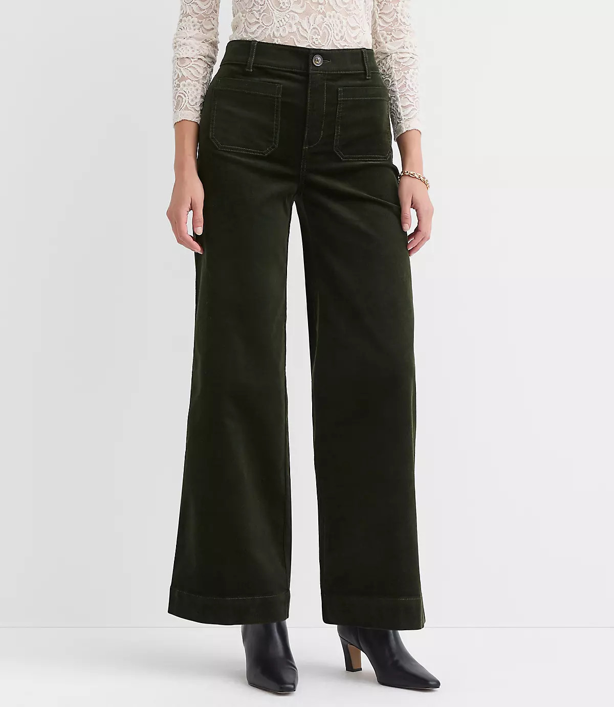 Palmer Wide Leg Pants in Brushed Corduroy | LOFT