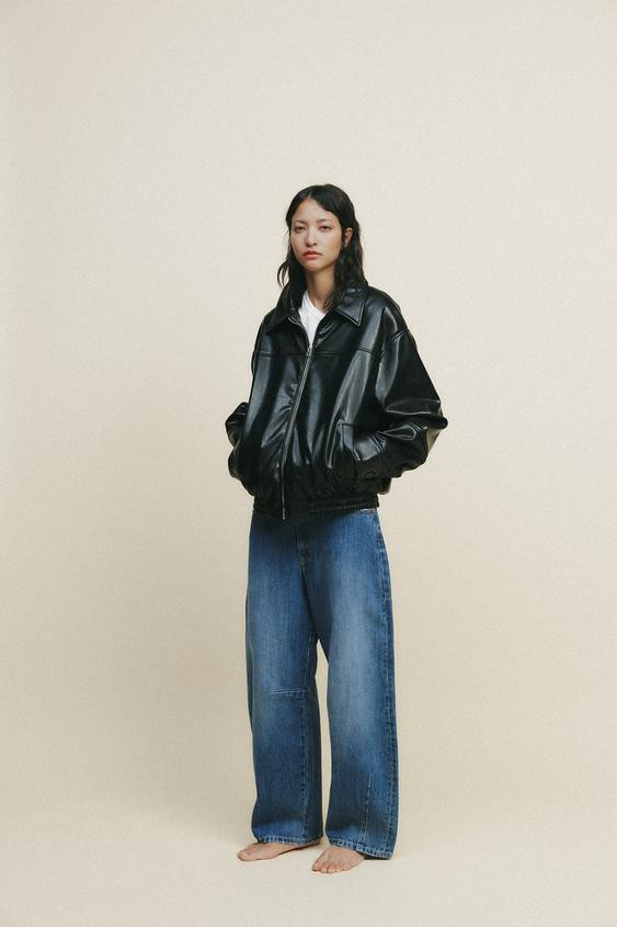 FAUX LEATHER BOMBER JACKET | Zara US