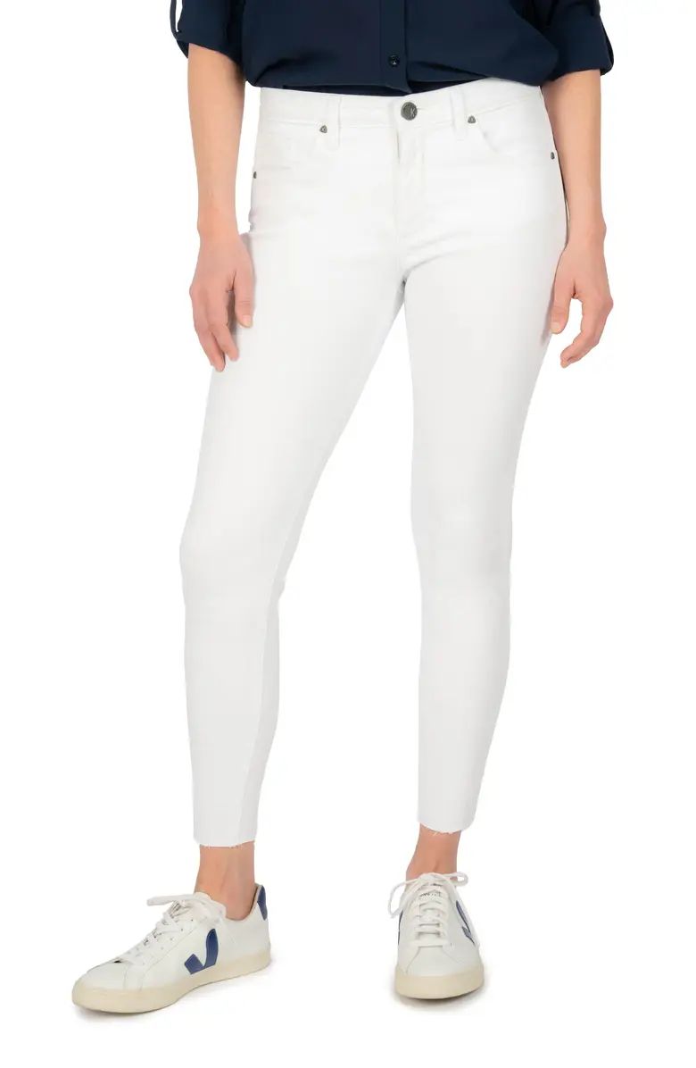 KUT from the Kloth Donna Fab Ab High Waist Raw Hem Ankle Skinny Jeans | Nordstrom | Nordstrom