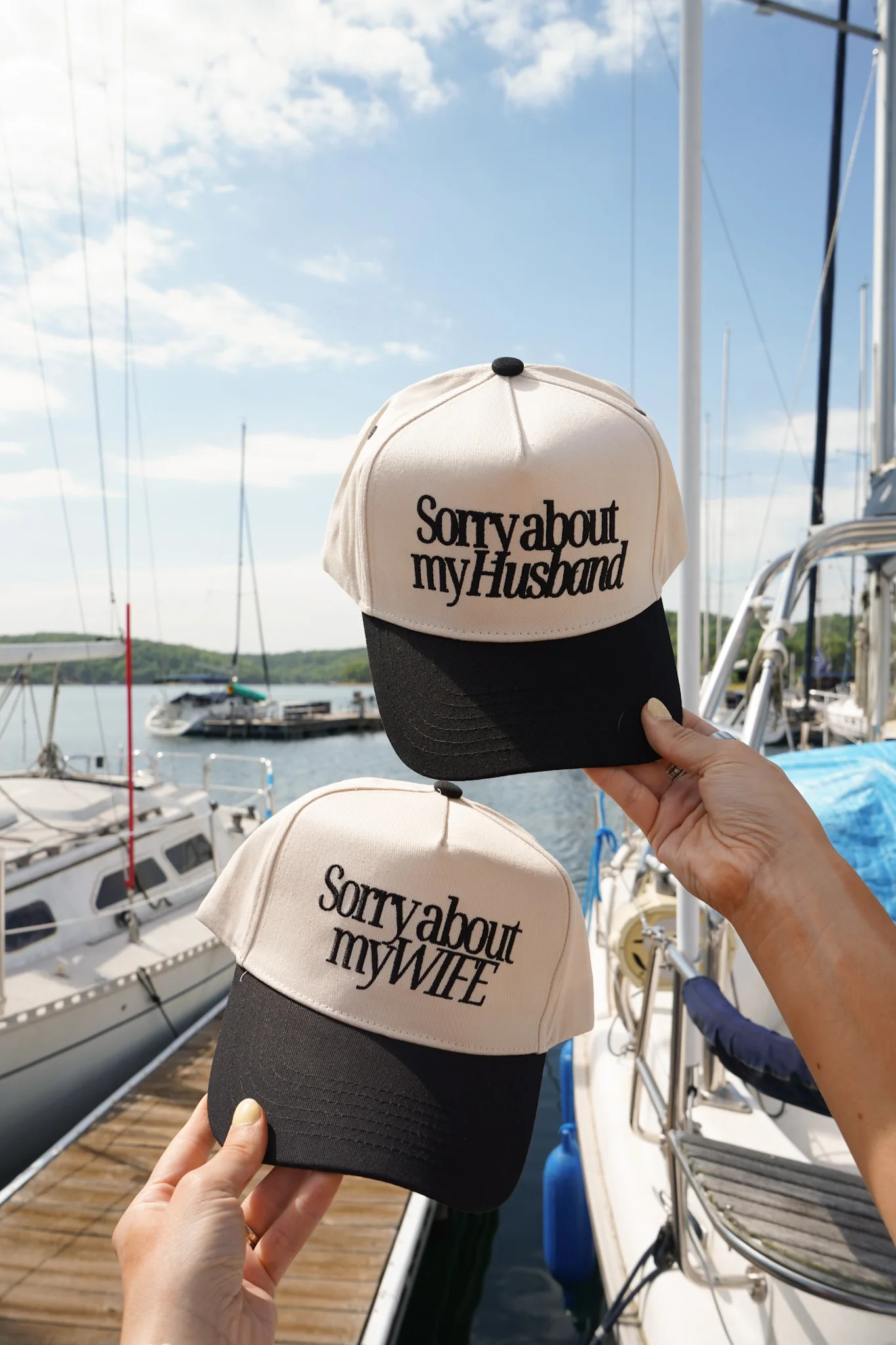 Sorry about my Husband / Wife Vintage Trucker Hat | KenzKustomz