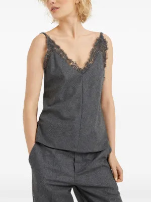lace-trim sequin-embellished camisole top | Farfetch Global